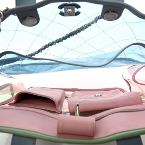 💎✨ GORGEOUS ✨💎 RUNWAY CHANEL CLEAR TOTE COCO SPLASH - Picture 12 of 14